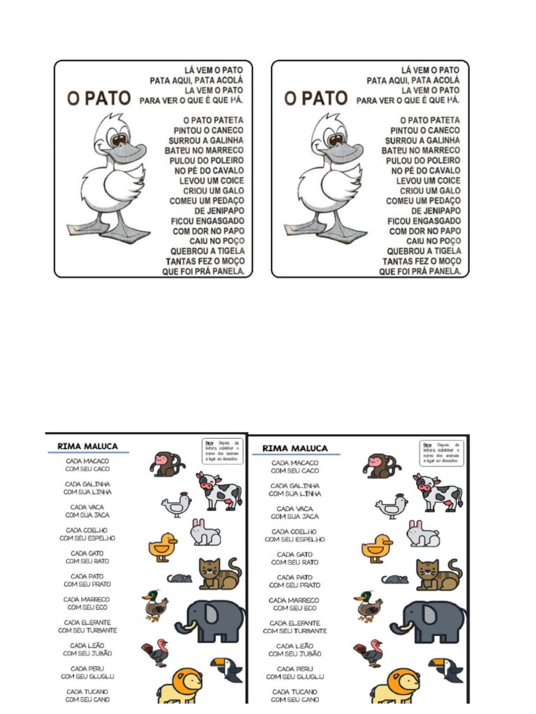 O PATO E RIMAS MALUCAS- | PDF