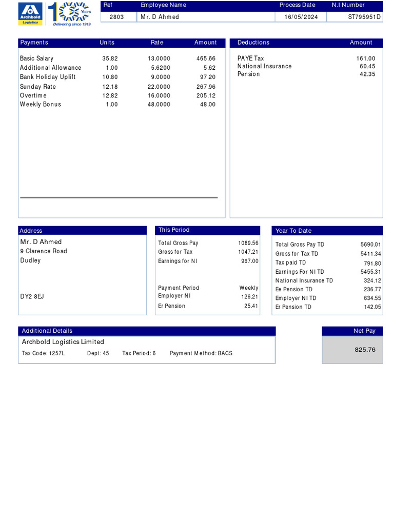 Payslip For Tax Week - 6, Tax Year - 2024-2025 | PDF | Economies ...