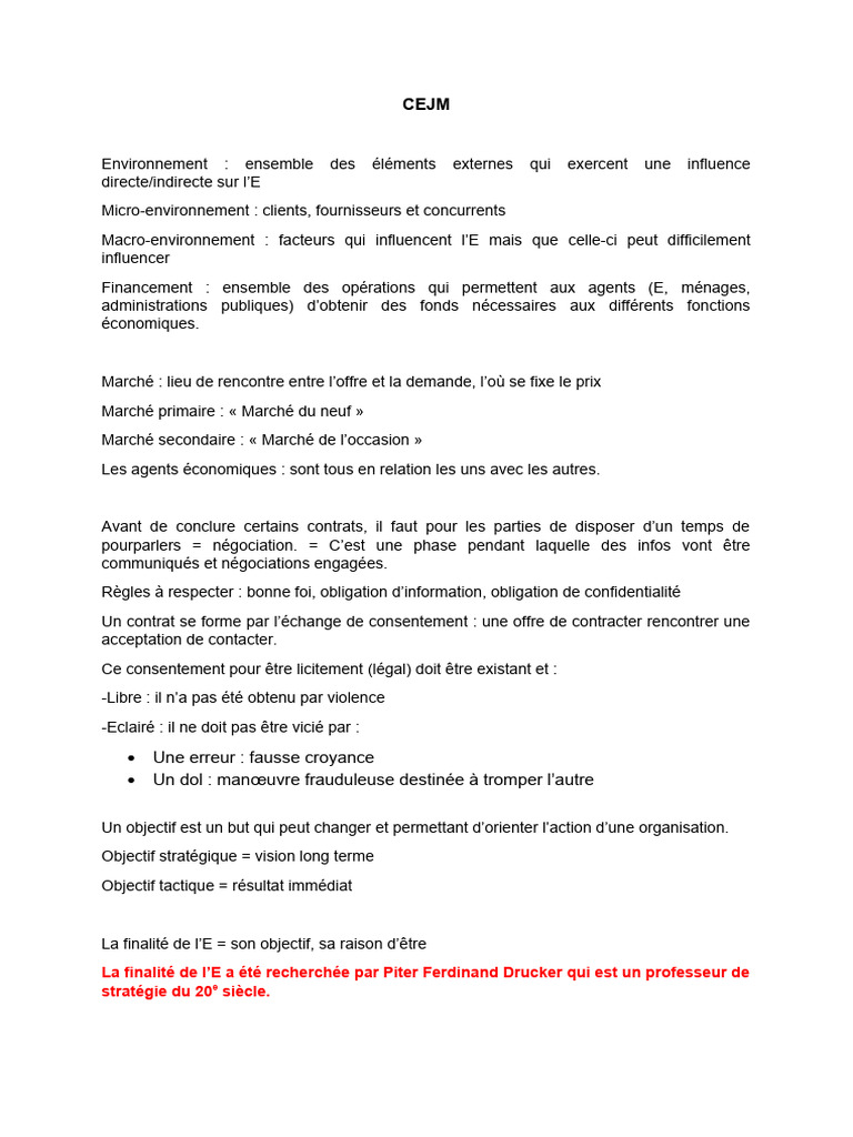 Finalité et parties prenantes en CEJM | PDF | Croissance économique ...