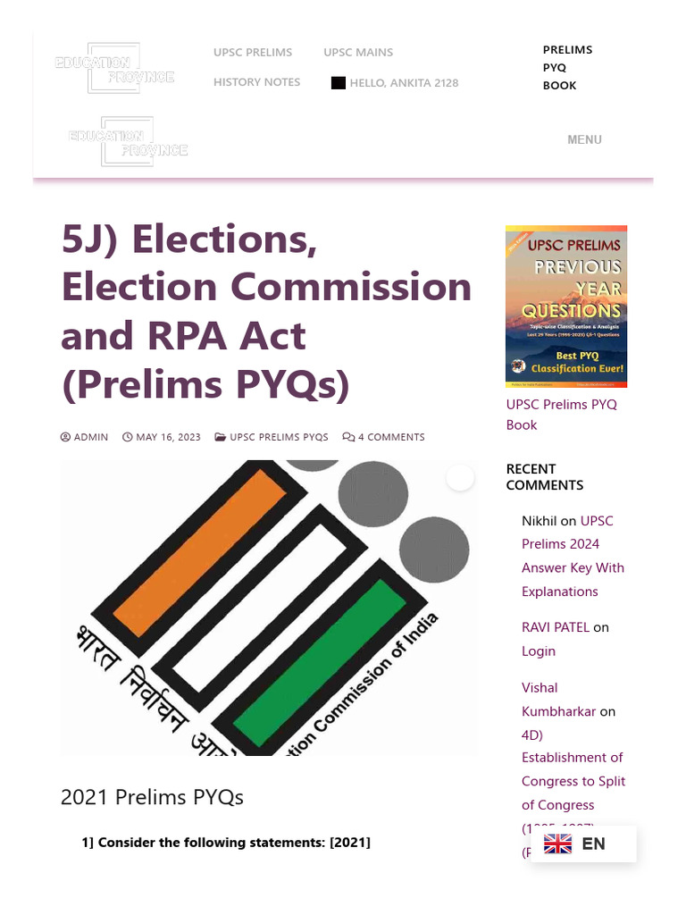 Election Commission Insights for UPSC | PDF | Government | Government ...