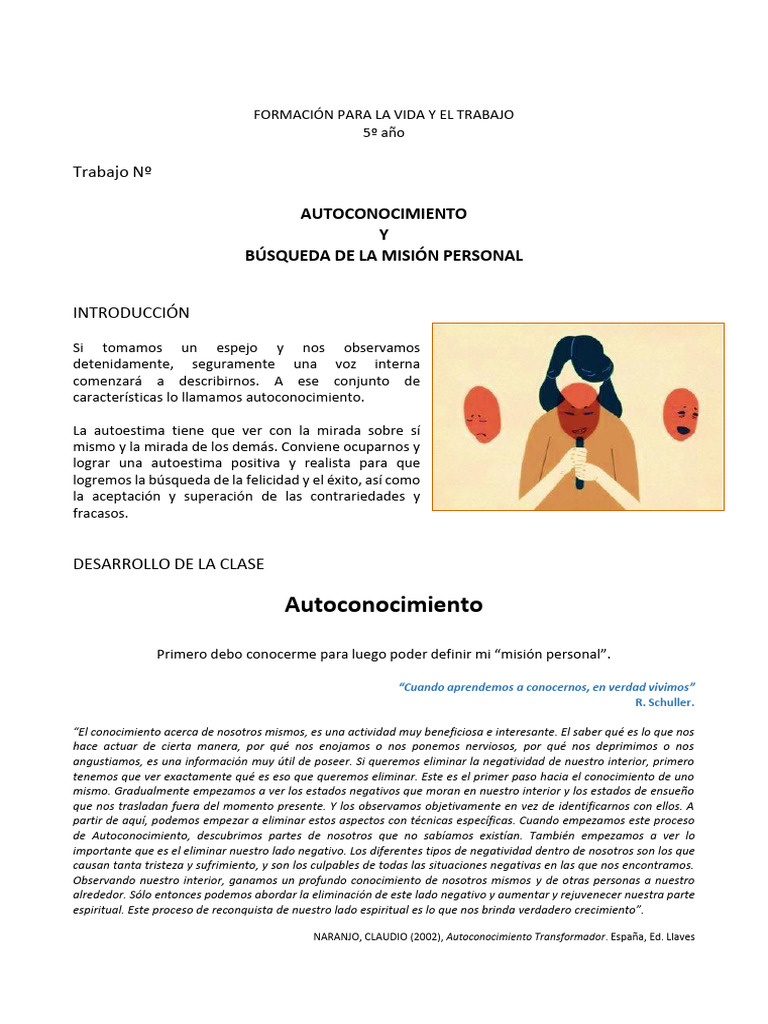 Autoconocimiento Pdf Autoestima Las Emociones