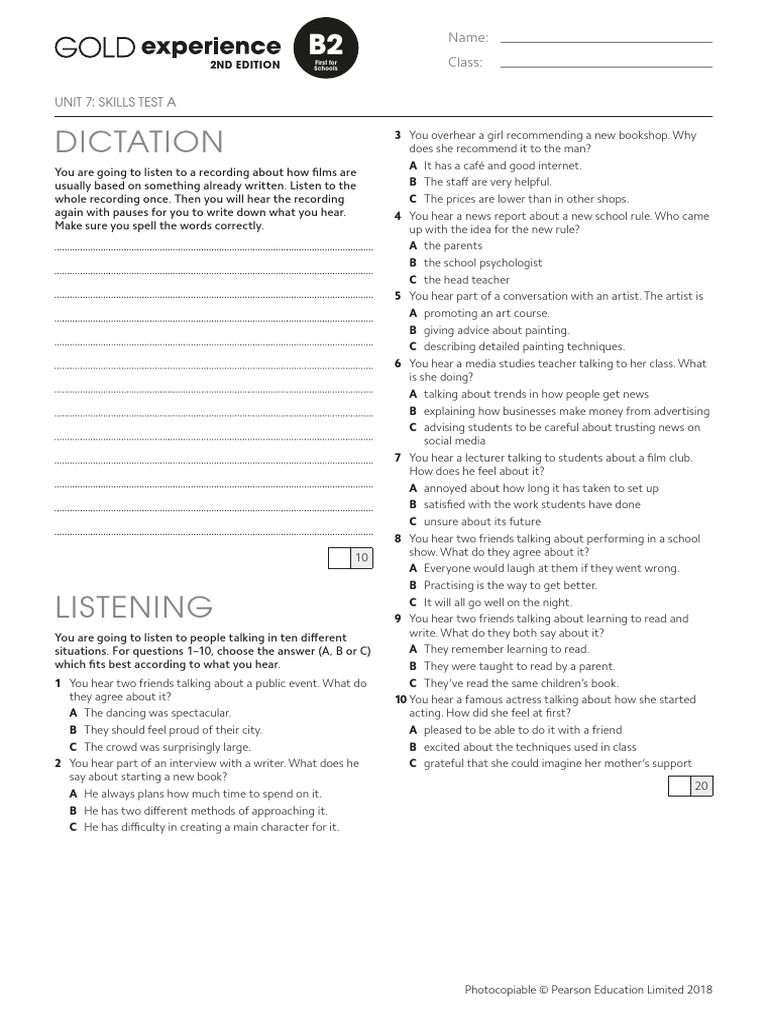Gold Exp B2 U7 Skills Test A | PDF | Charles Dickens | Oliver Twist