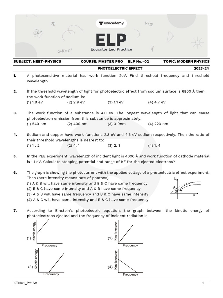 Elp - 02 PEE | PDF | Photoelectric Effect | Electromagnetic Radiation