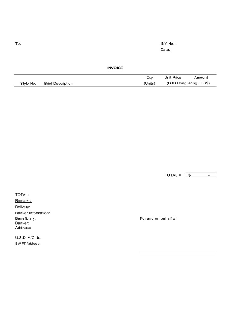 Invoice Template for FOB Transactions | PDF | Law | Business