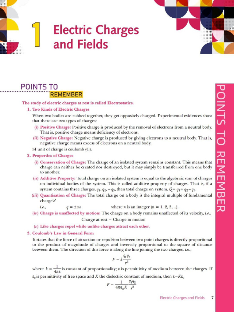 Electrostatics Chap 1 | PDF