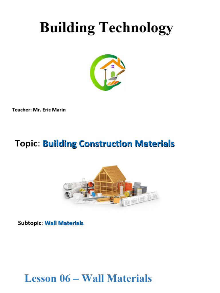 Wall Construction Materials Guide | PDF | Concrete | Wall