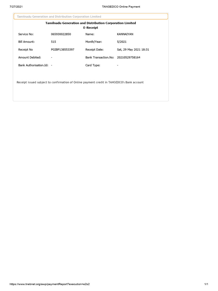 Tangedco Online Application Portal