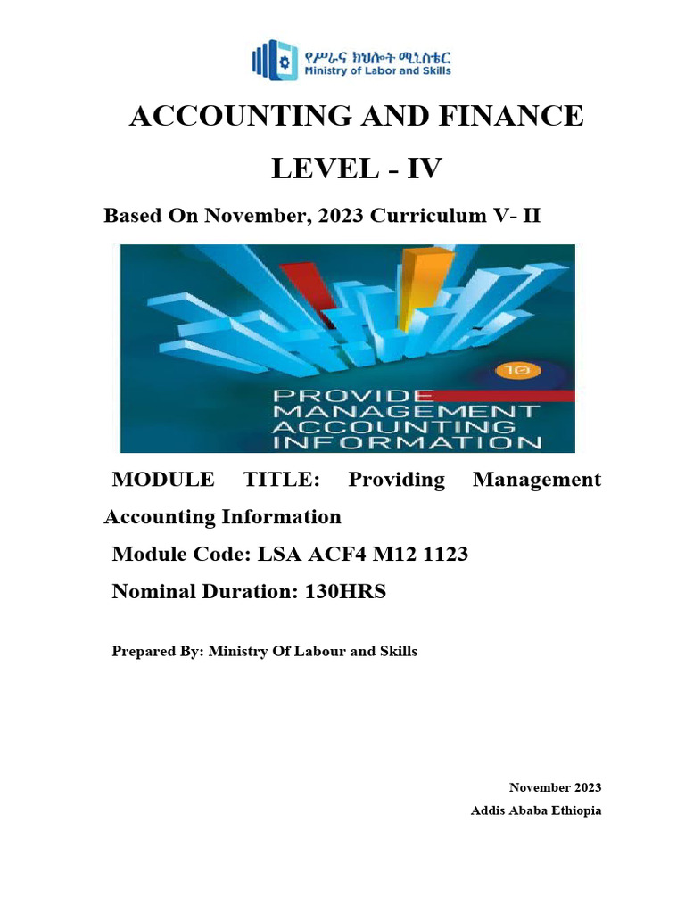 Management Accounting Information Module | PDF | Management Accounting ...