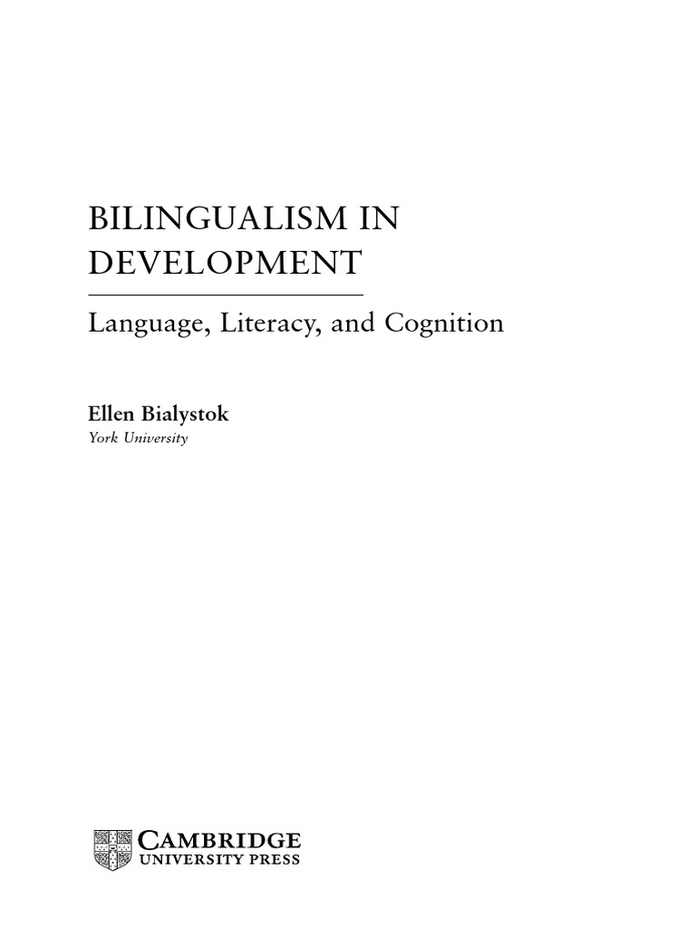 Bilingualism in Development | PDF | Multilingualism | Language Acquisition
