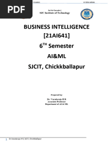 Business Intelligence (21AI641) 6 Semester Ai&Ml SJCIT, Chickkballapur