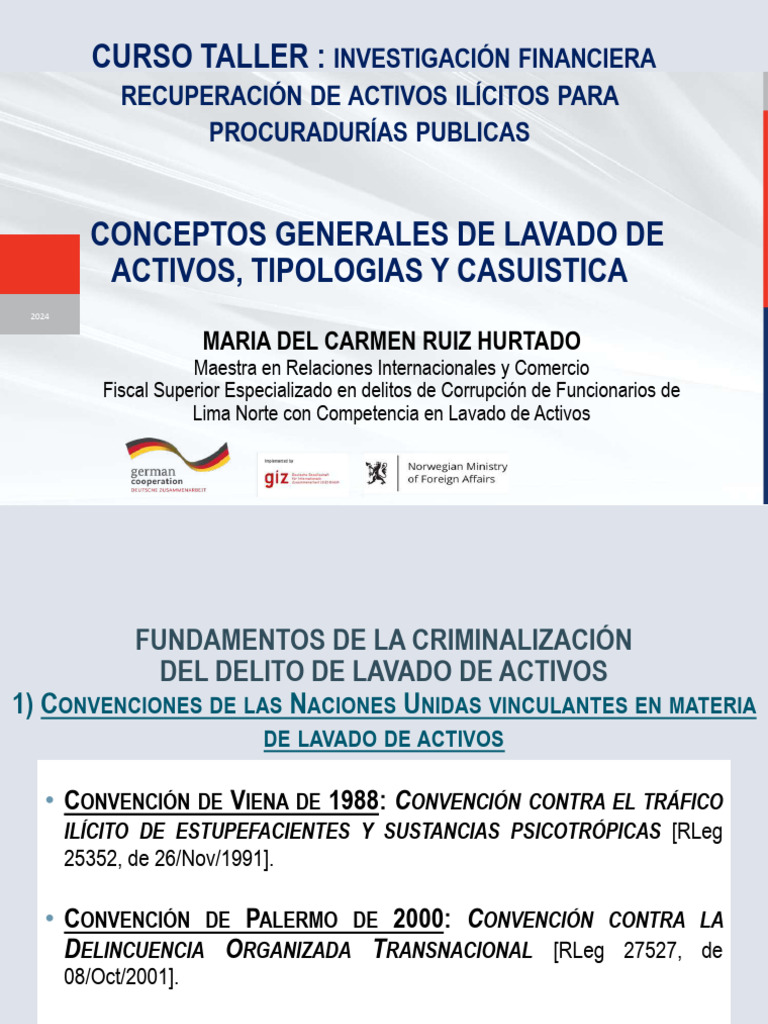 Curso sobre Lavado de Activos 2024 | PDF | Lavado de dinero | Crimen ...