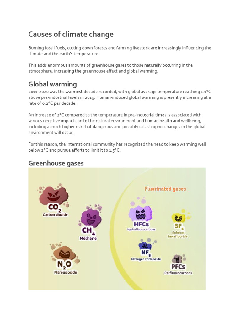 Key Causes of Climate Change Explained | PDF | Climate Change ...
