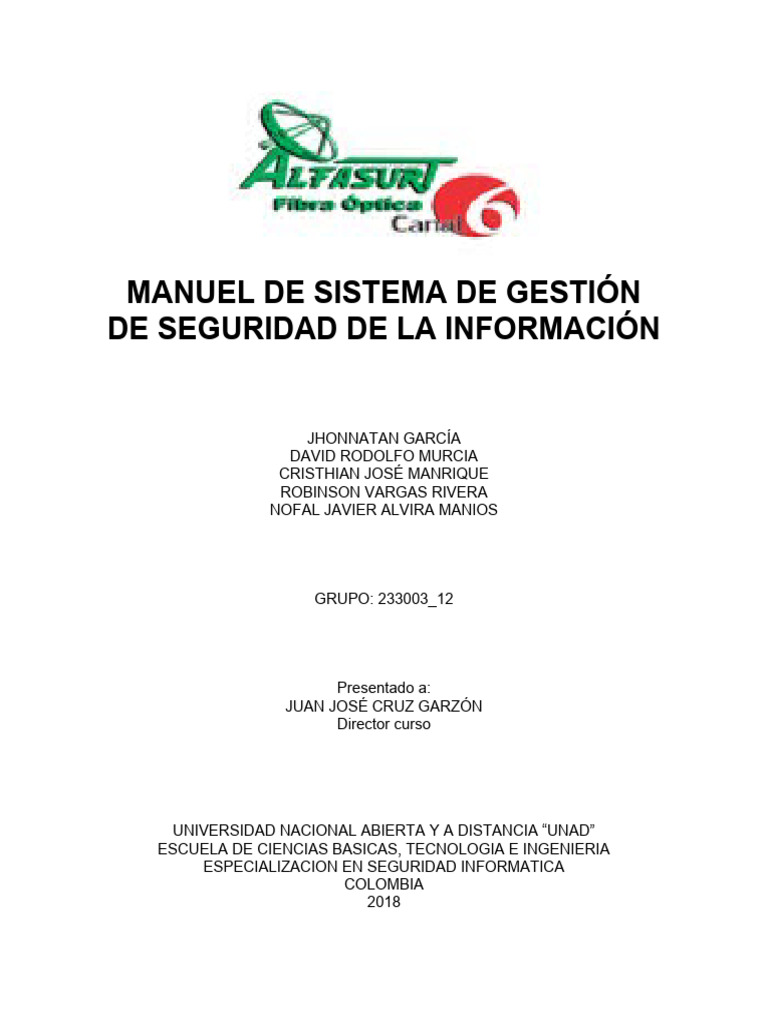 Manual De Sgsi Descargar Gratis Pdf La Seguridad Informática