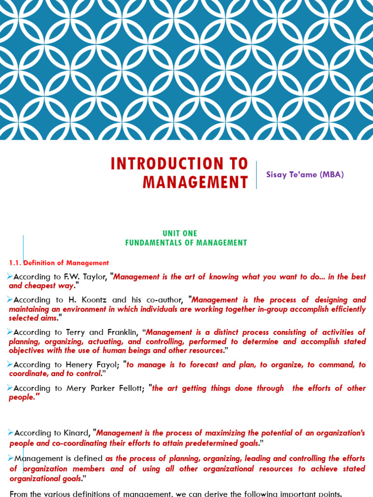Introduction To Management (For MNGT Students) | PDF | Science ...