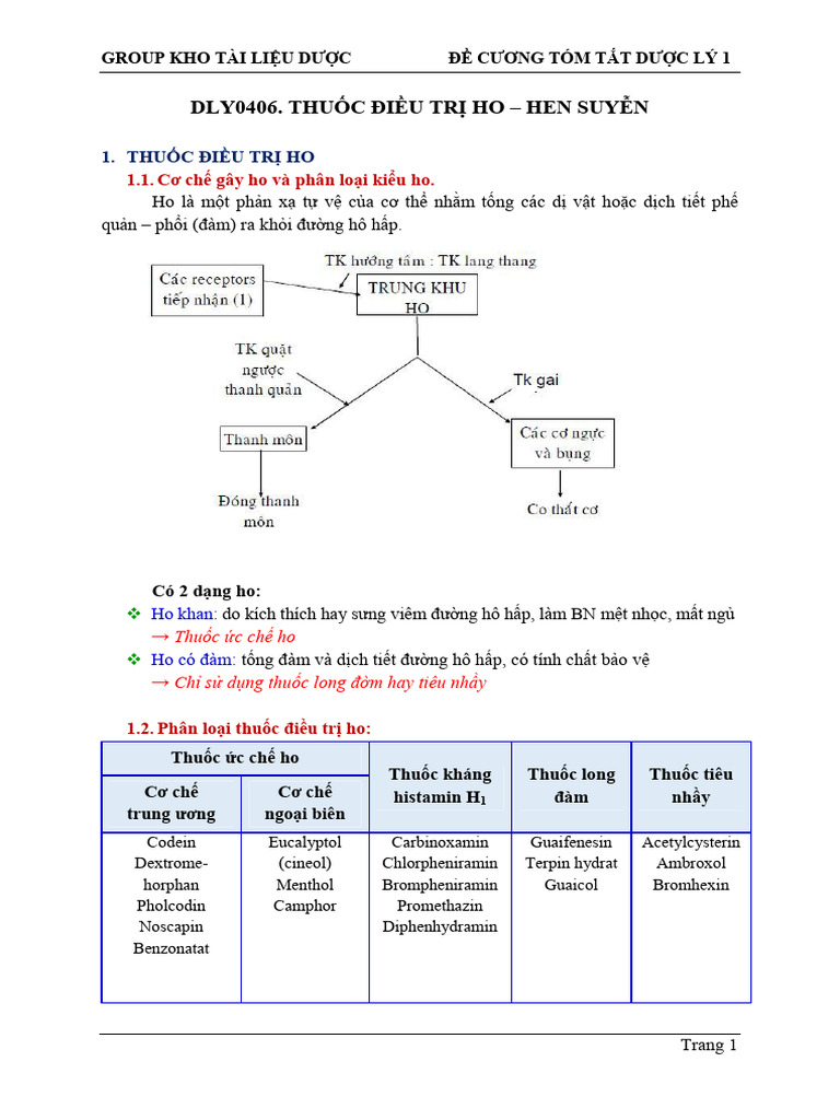 DLY0406 - THUỐC ĐIỀU TRỊ HO VÀ HEN SUYỄN | PDF