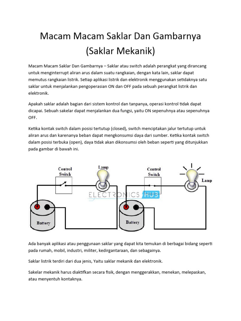 Macam Macam Saklar Dan Gambarnya | PDF