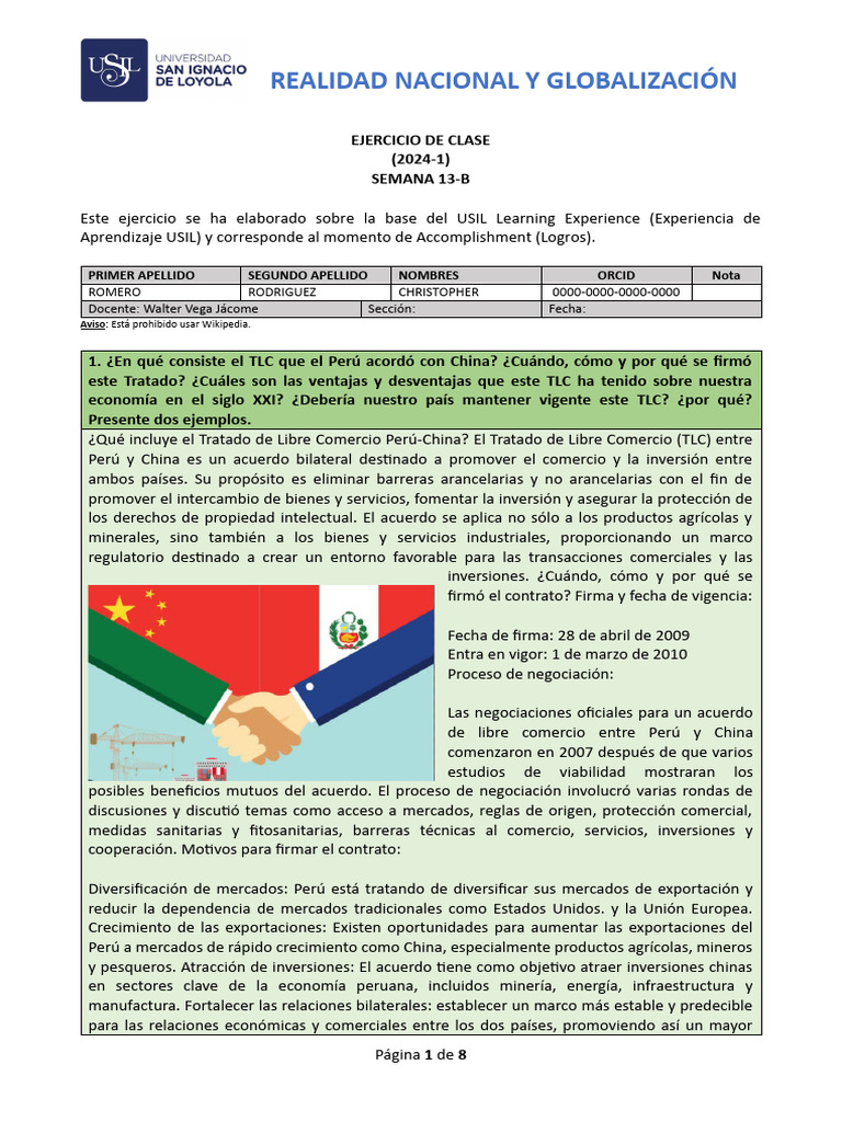 TLC Perú-China: Impacto y Perspectivas | PDF | Cooperacion economica ...