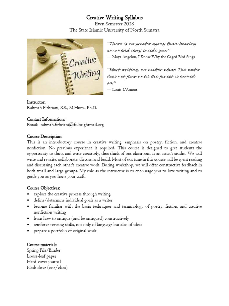Creative Arts Syllabus Nswa