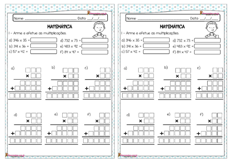 Contas De Multiplicacao Passoapasso Pdf