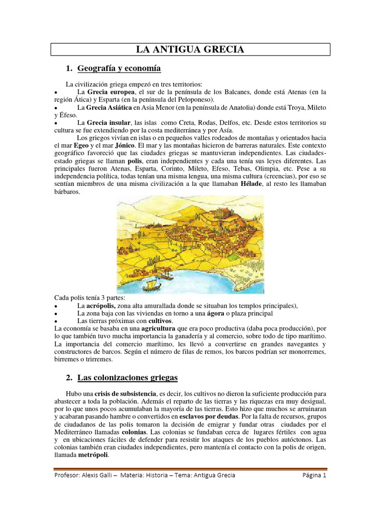 Geografía y economía de la Antigua Grecia | PDF | Antigua Grecia | Esparta