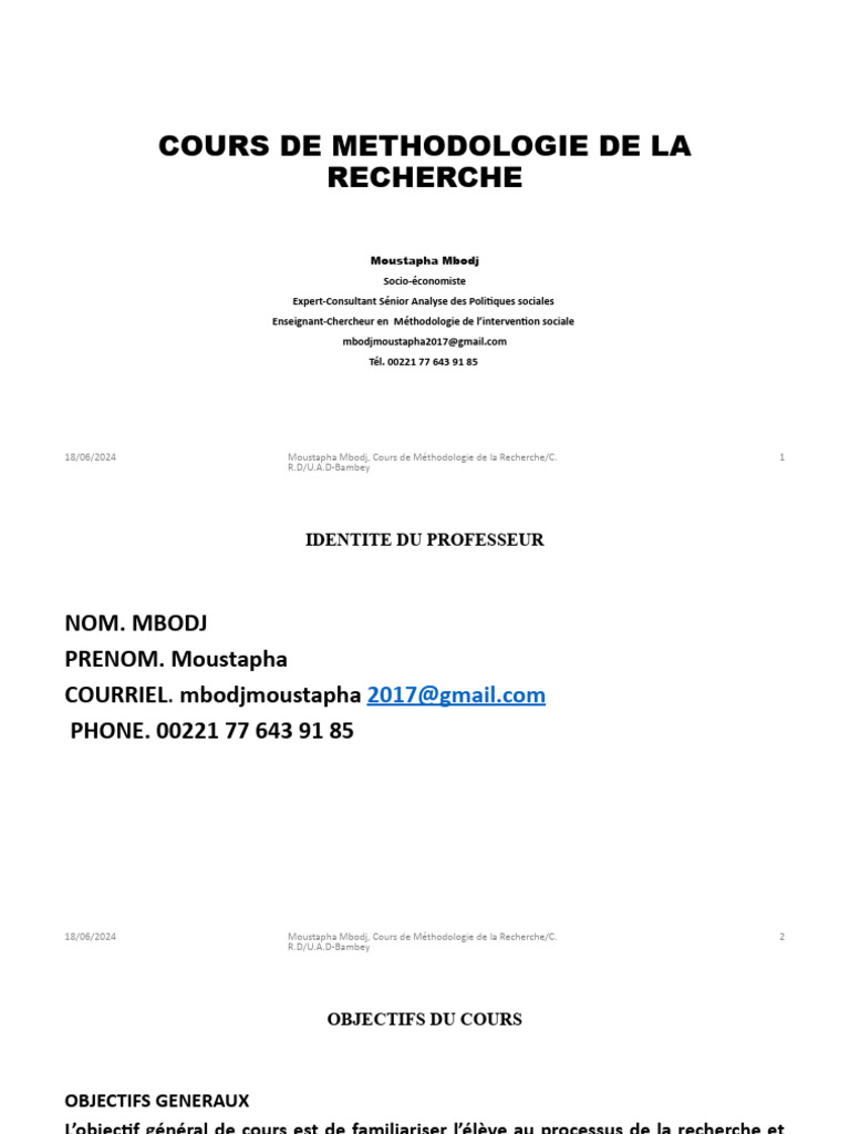 Méthodologie de la Recherche en Géographie | PDF | Théorie | Observation