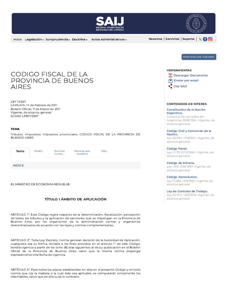Código Fiscal de Buenos Aires 2023 | PDF | Fiscal | Mandato