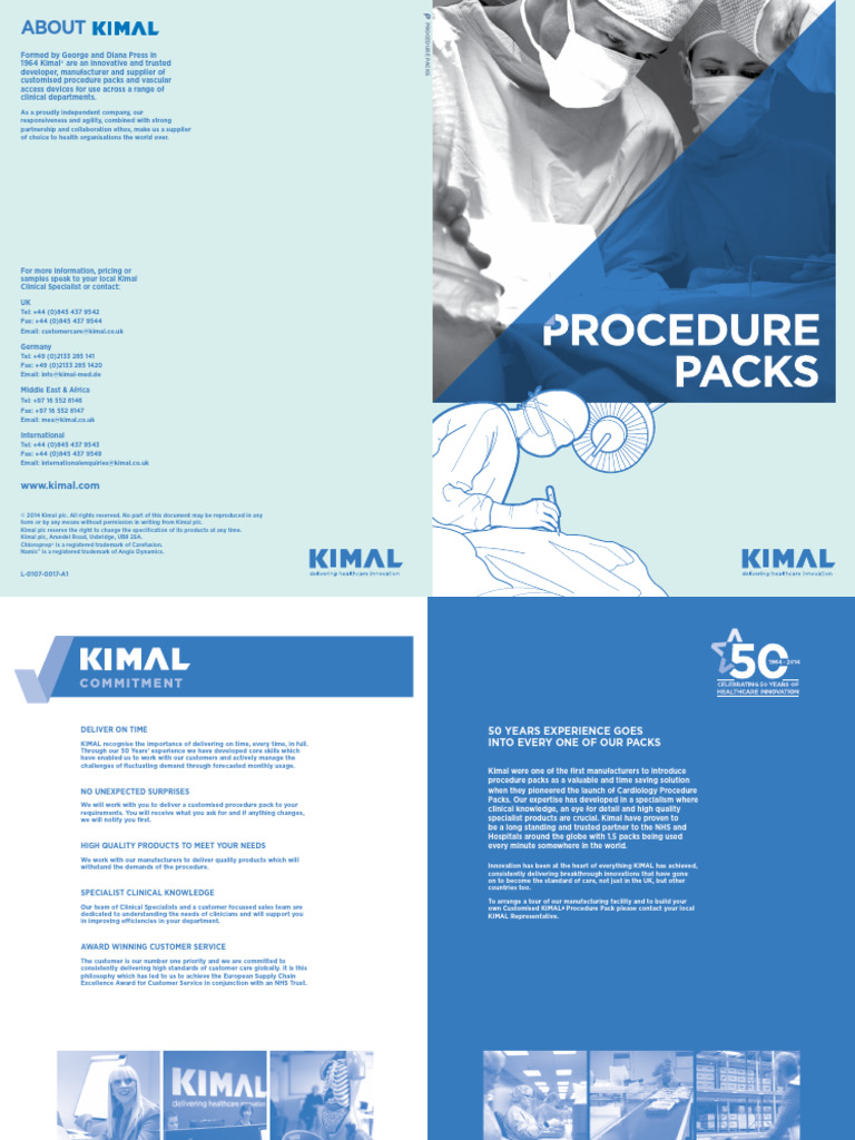Kimal Procedure Packs Overview | PDF | Syringe | National Health Service