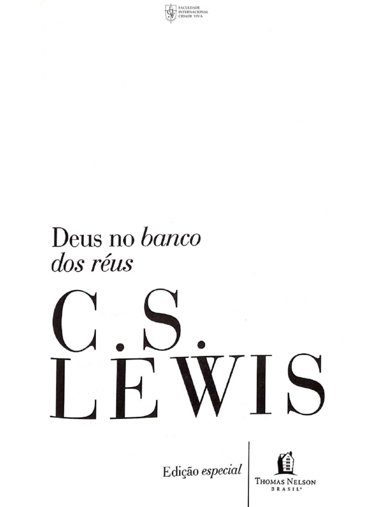 C S Lewis Deus No Banco Dos Réus Pdf