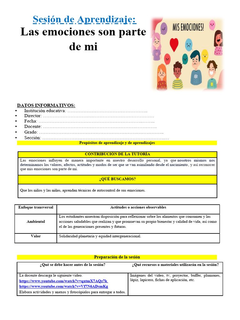 Técnicas de Autocontrol Emocional Infantil | PDF | Las emociones ...