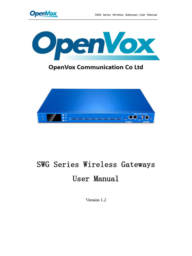 Swg series gataway user manual pdf session initiation protocol