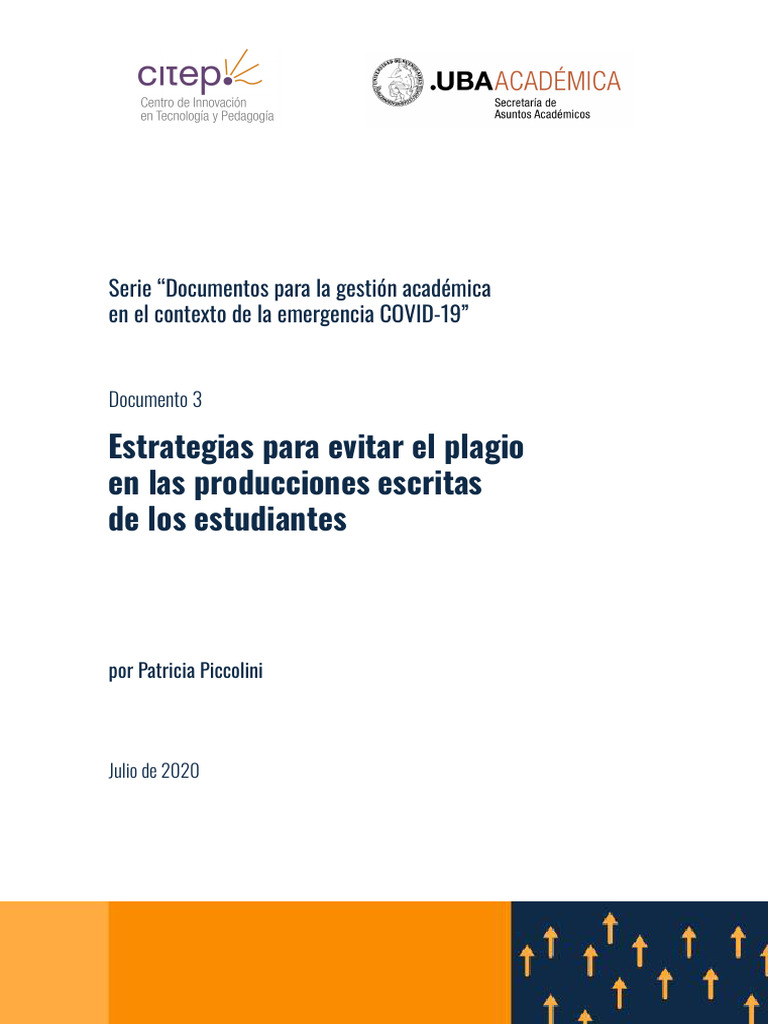 2020 - GAd03 - Piccolini - Estrategias para Evitar El Plagio en Las ...