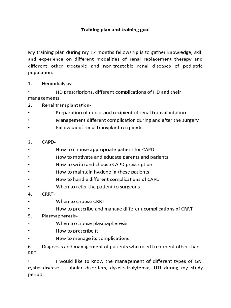 Training Plan and Training Goal | PDF