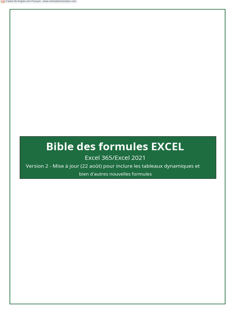 Des Formules Excel | PDF | Microsoft Excel | Semaine de travail et week-end