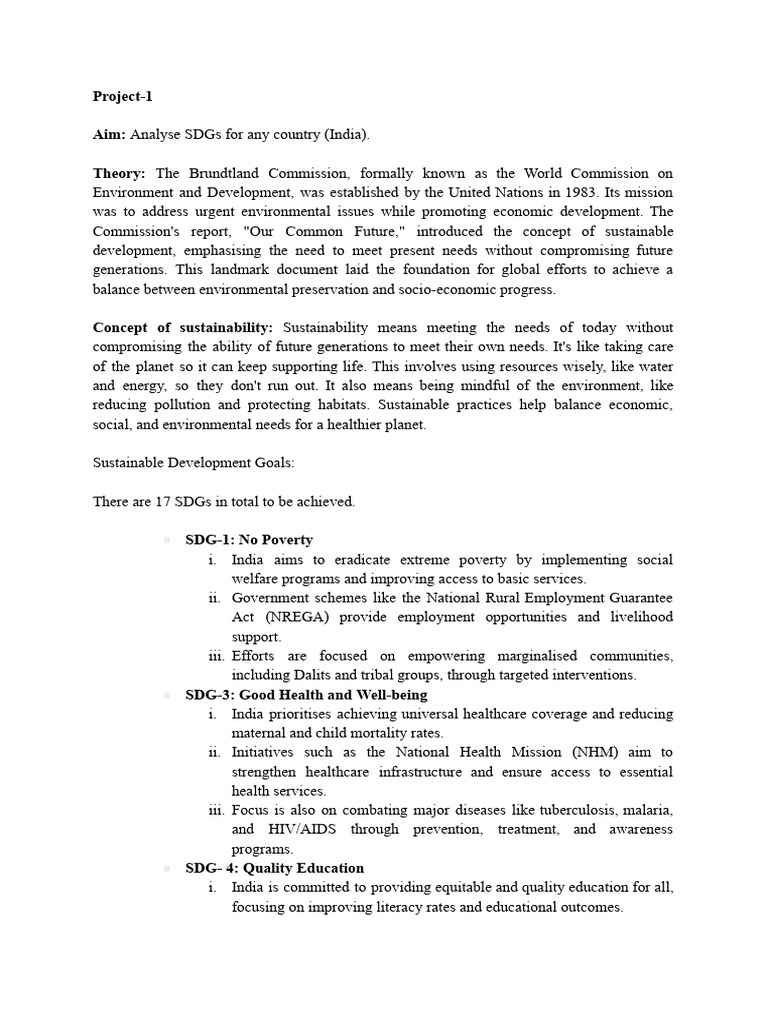 EVS Practical: Analyzing SDGs in India | PDF | Ecosystem | Coal