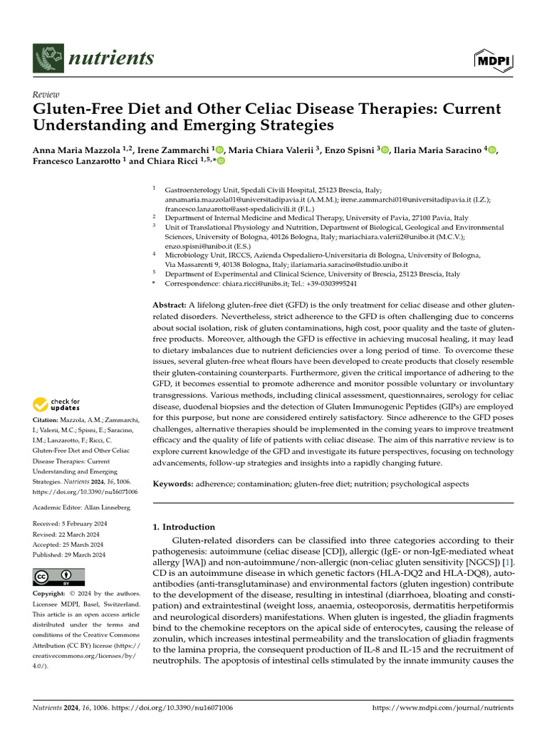 Gluten-Free Diet Insights and Innovations | PDF | Gluten Free Diet ...