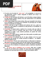 decálogo del cuidador de enfermos religioso