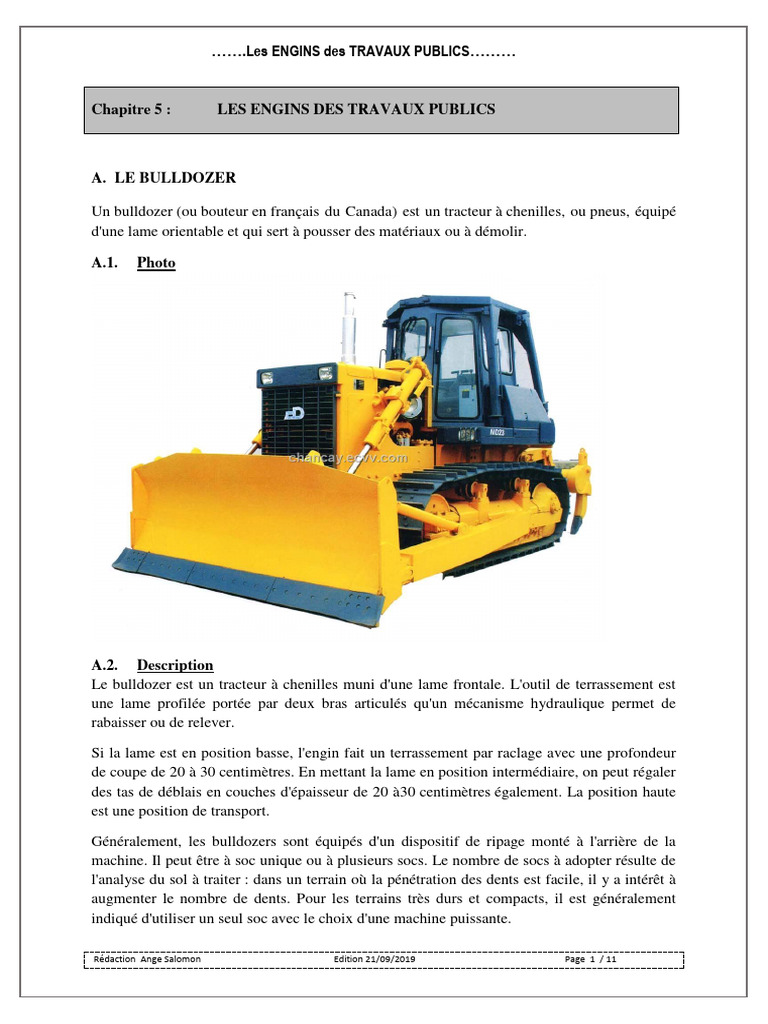 Engins de Travaux Publics et Leur Rôle | PDF | Chargeur sur pneus ...
