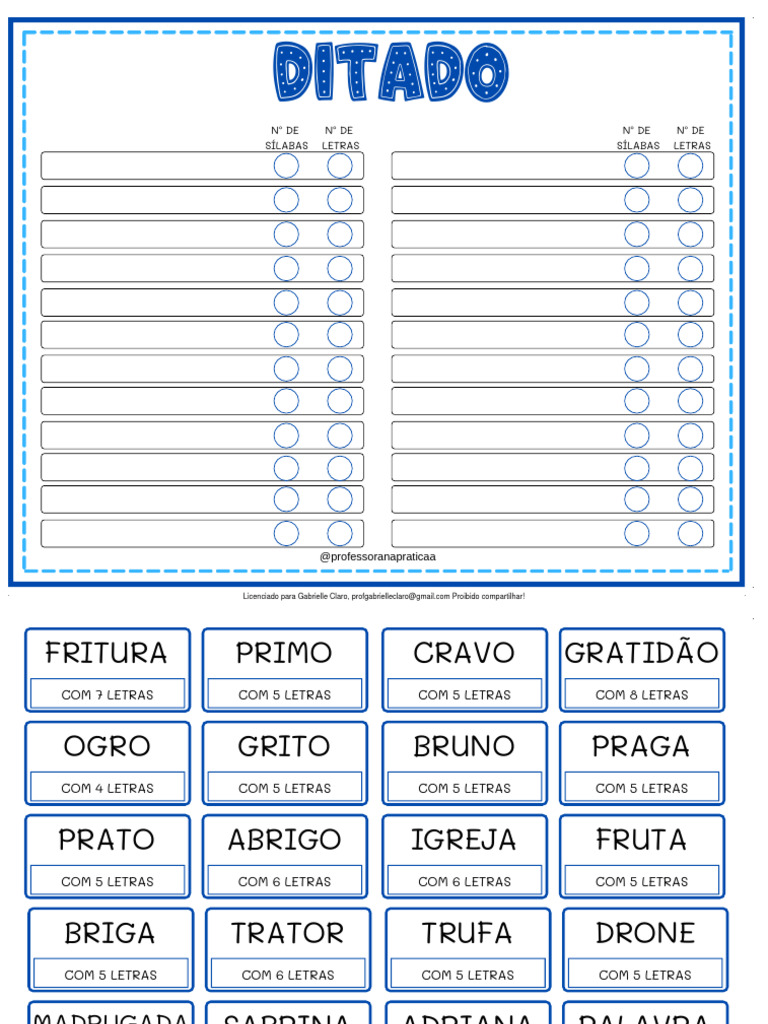 Palavras Difíceis para Ditado | PDF
