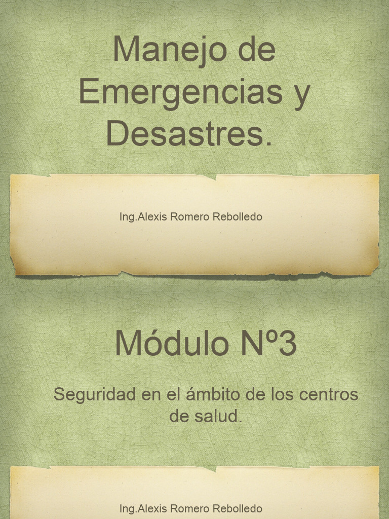 Modulo 3 Manejo de Emergencias y Desastres | PDF | Riesgo | Simulación