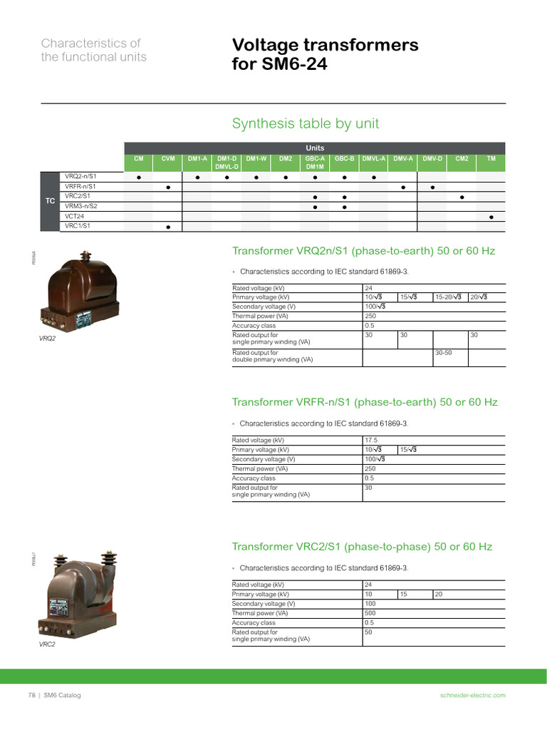 VT SM6 | PDF | Transformer | Electrical Components