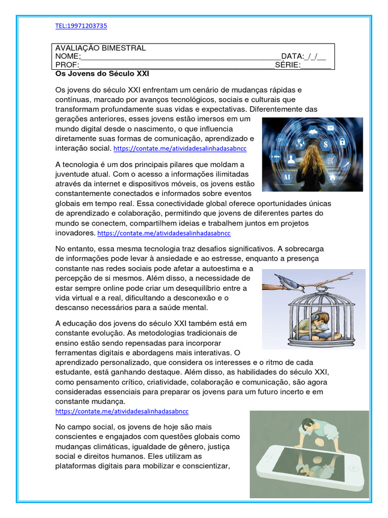 Desafios dos Jovens no Século XXI | PDF | Sociologia | Aprendizado