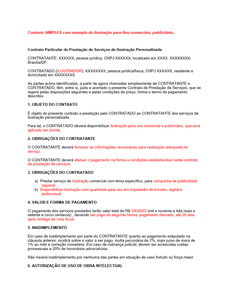 Modelo Contrato SIMPLES | PDF | Publicidade | Business