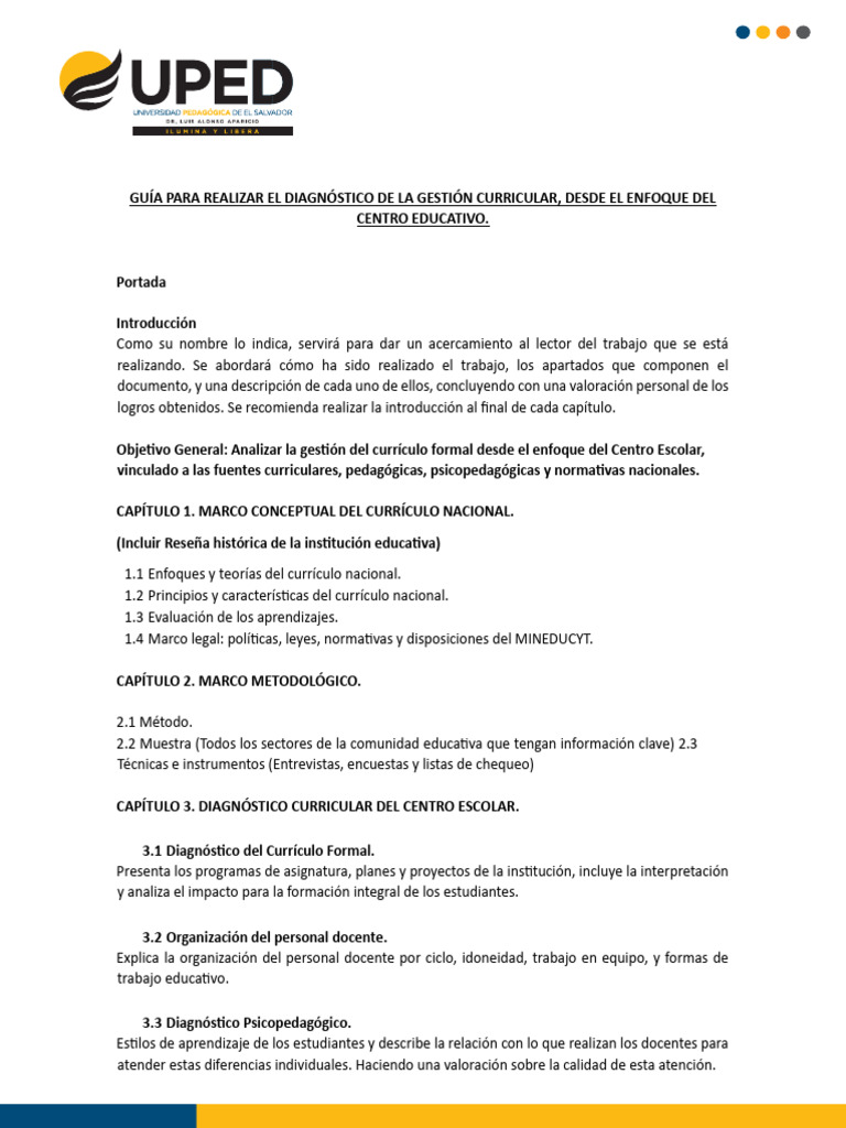 Diagnóstico de Gestión Curricular Escolar | PDF | Plan de estudios ...
