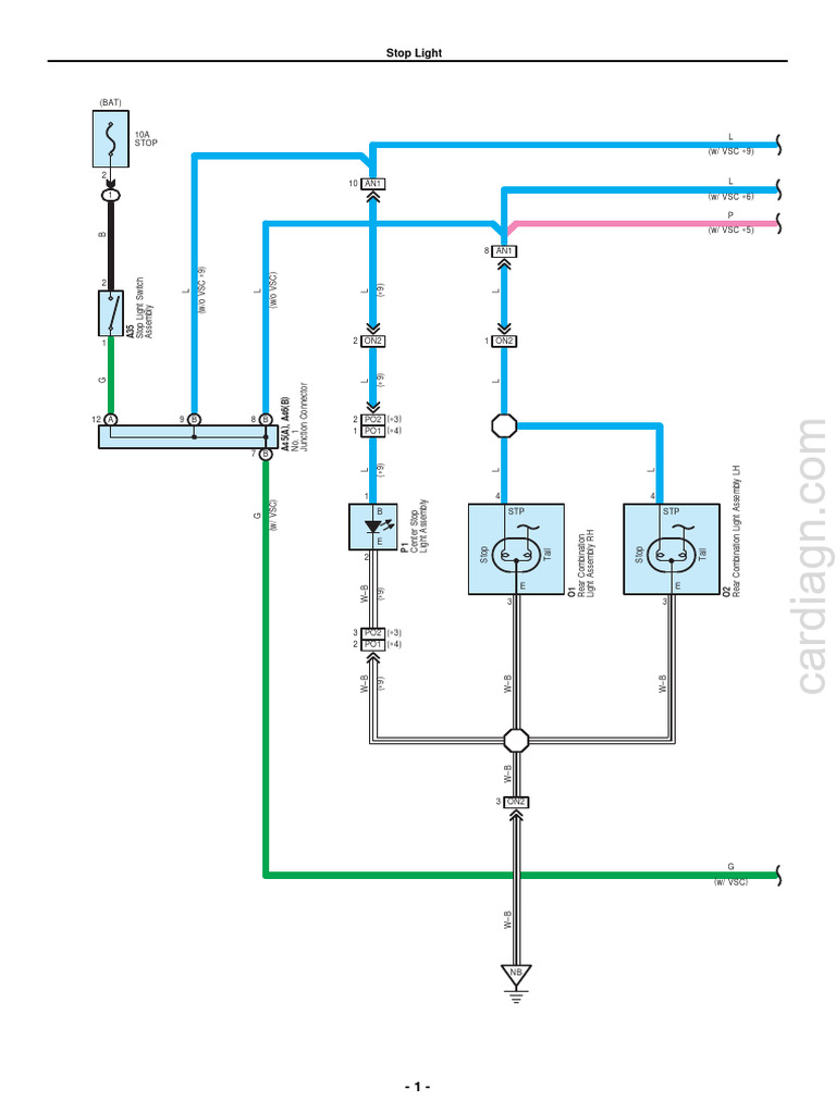 Vehicle Stop Light Wiring Diagram | PDF