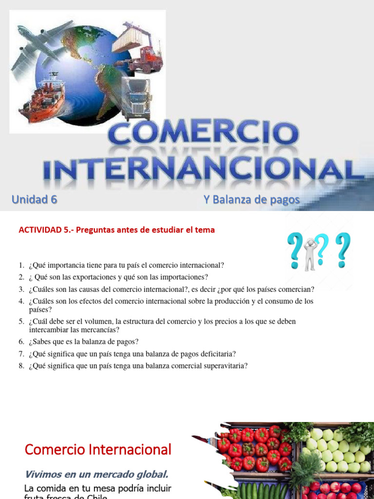 Unidad 6 - El Comercio Internacional | PDF | El comercio internacional ...