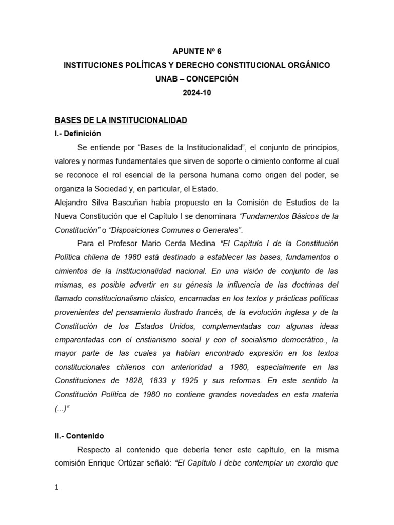 Apunte+Nº+6 +Bases+de+la+Institucionalidad | PDF | República | Constitución