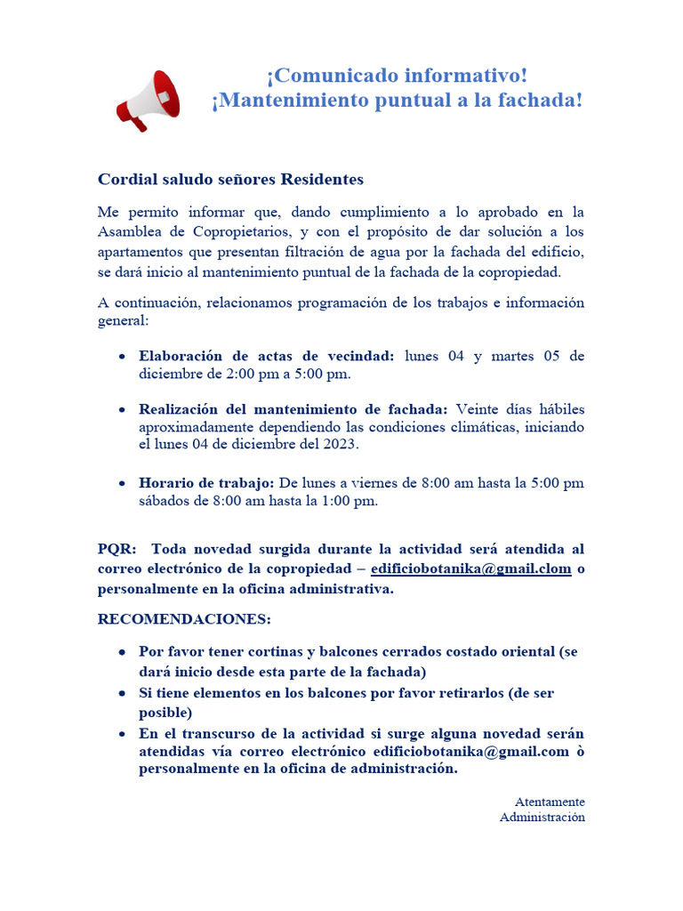 Comunicado Informativo | PDF
