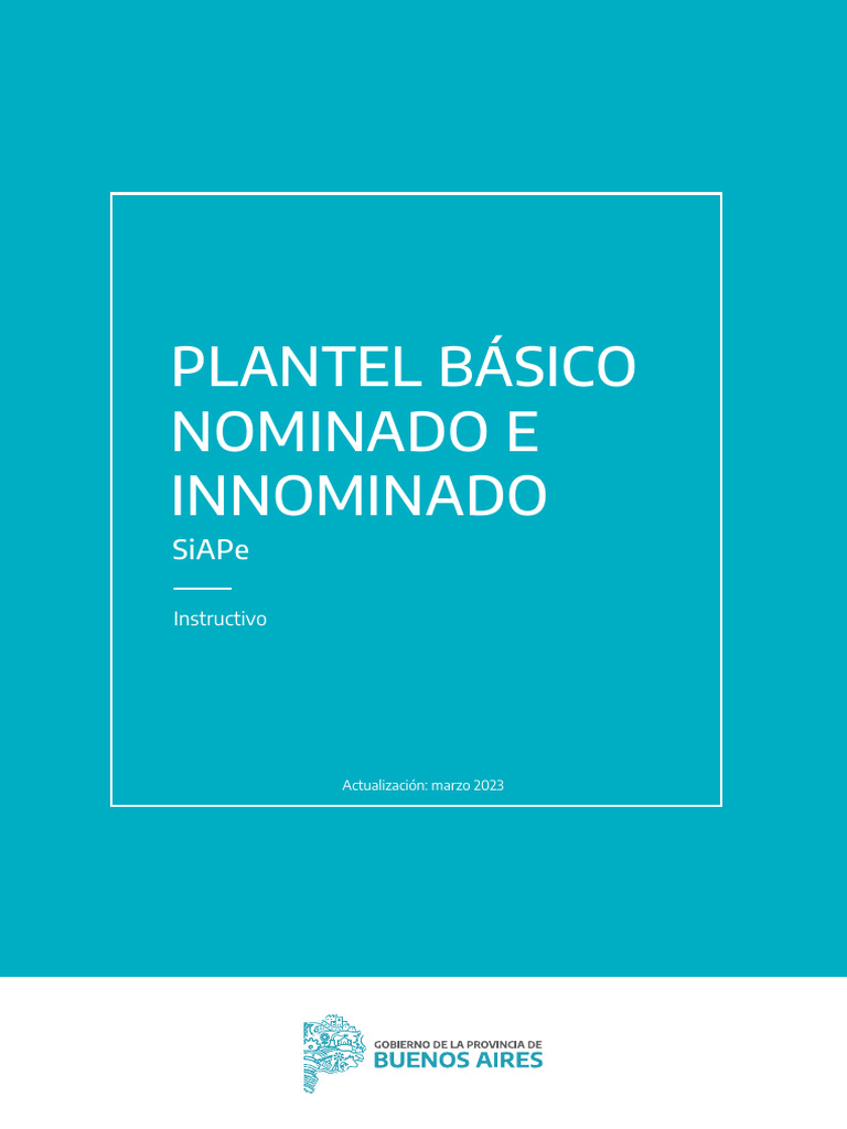 Plantel basico nominado e innominado siape pdf gobierno