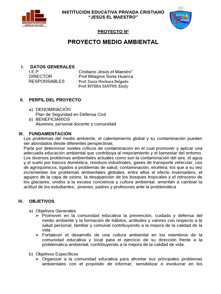 Proyecto de Medio Ambiental 2023 | Descargar gratis PDF | Entorno ...