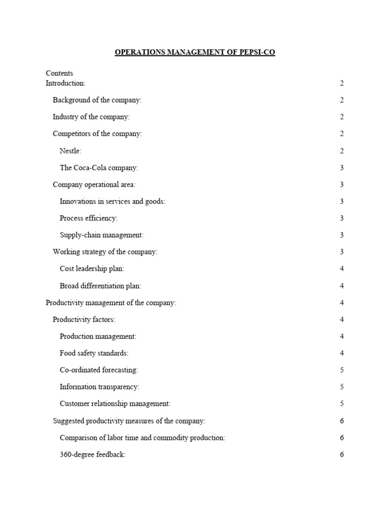 PepsiCo: Pros and Cons Overview | PDF | Pepsi Co | Employment
